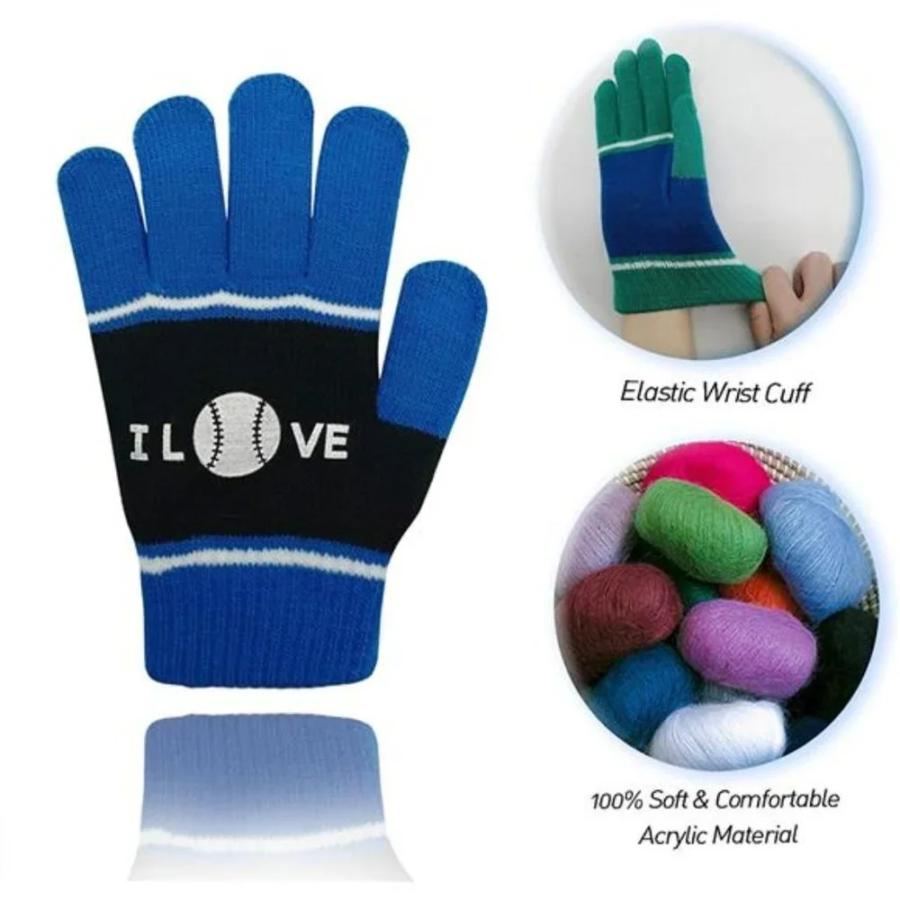 3 Pairs Kid Knit Stretchy Grip Warm Magic Glove